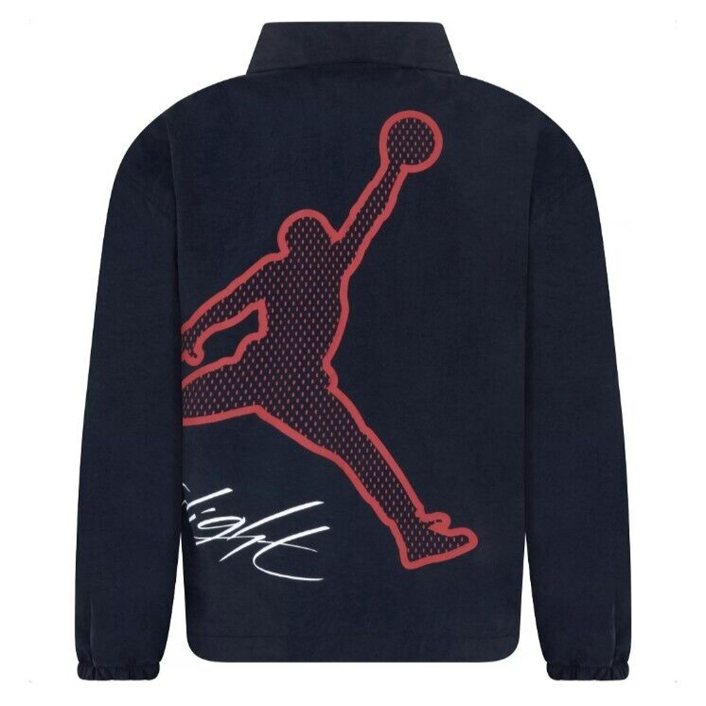 Jordan Kids Coaches Jacket Black Youth Large Windbreaker Red Logo NEW NWT $75